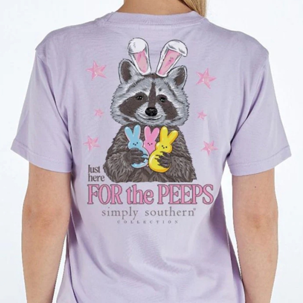 Simply Southern Here For Peeps Easter T-Shirt - Picture 2 of 5